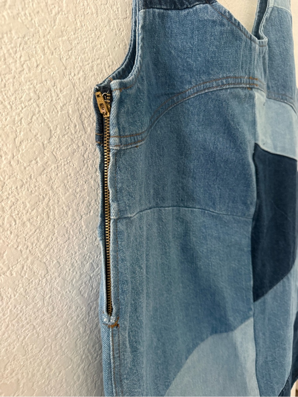 FRAME Patchwork Denim Mini Skirt - Light and Dark Blue - Picture 4 of 7